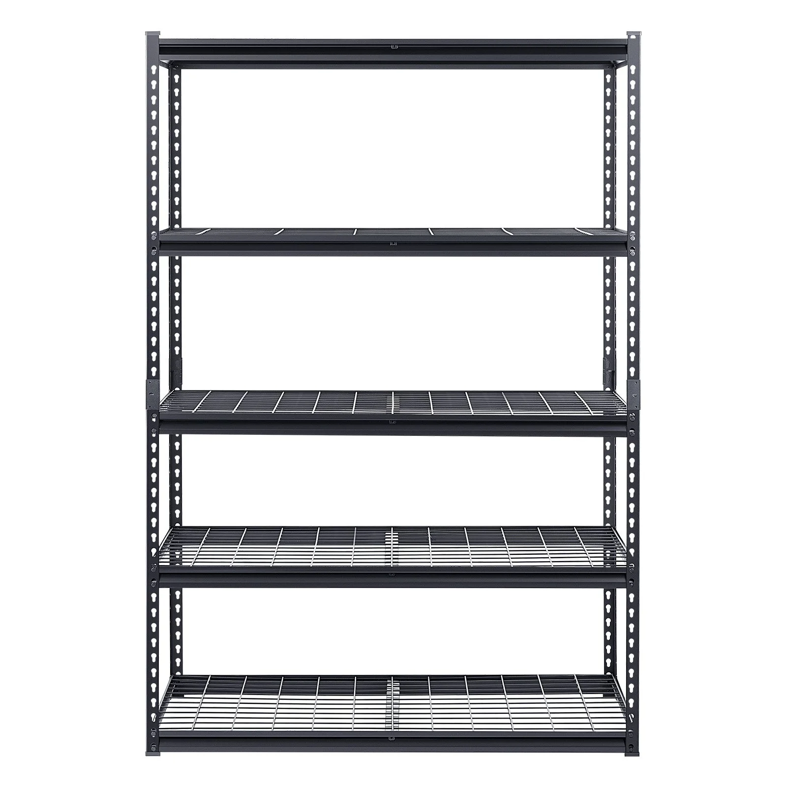 VEVOR Storage Shelves, 3000 lbs, 5 Tier Heavy Duty Garage Shelving, 24" D x 48" W x 72" H Adjustable Metal Shelves for Industrial Shelving Unit Utility Shelf, for Kitchen, Warehouse, Basement, Black