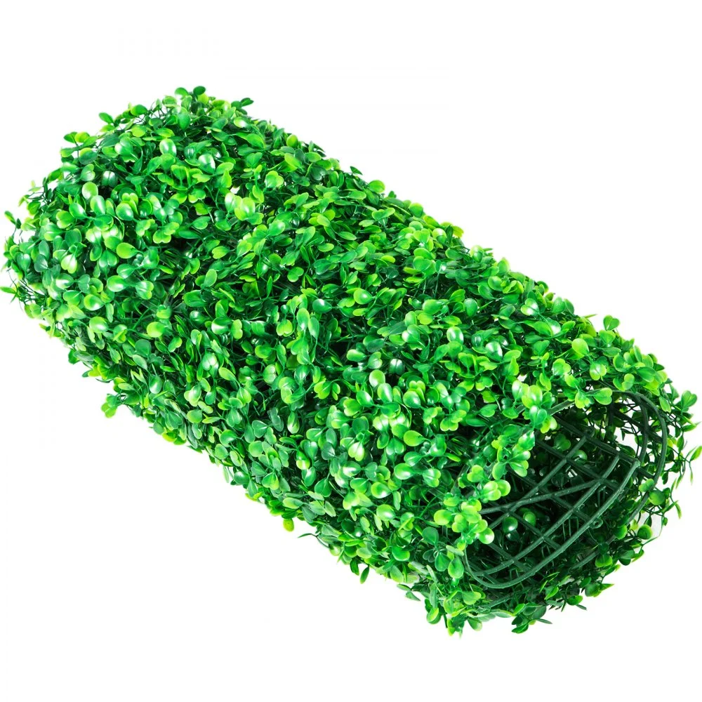 VEVOR Panel de boj artificial UV, 4 piezas, seto de boj, césped artificial, fondo de pared, 61 x 40 cm, césped verde, seto falso para decoración, valla de privacidad, interior, exterior, jardín, patio.