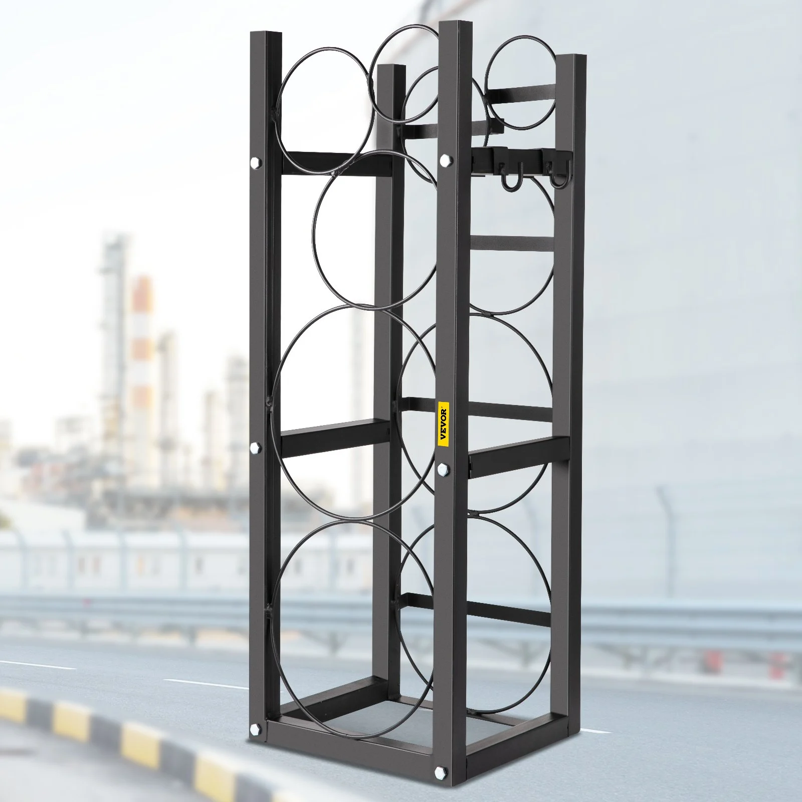 VEVOR Refrigerant Tank Rack with 2x30lb and Other 3 Saving Space Cylinder Tank Rack 35x13x14-inch Refrigerant Cylinder Rack Gas Cylinder Racks and Holders for Gas Oxygen Nitrogen Storage