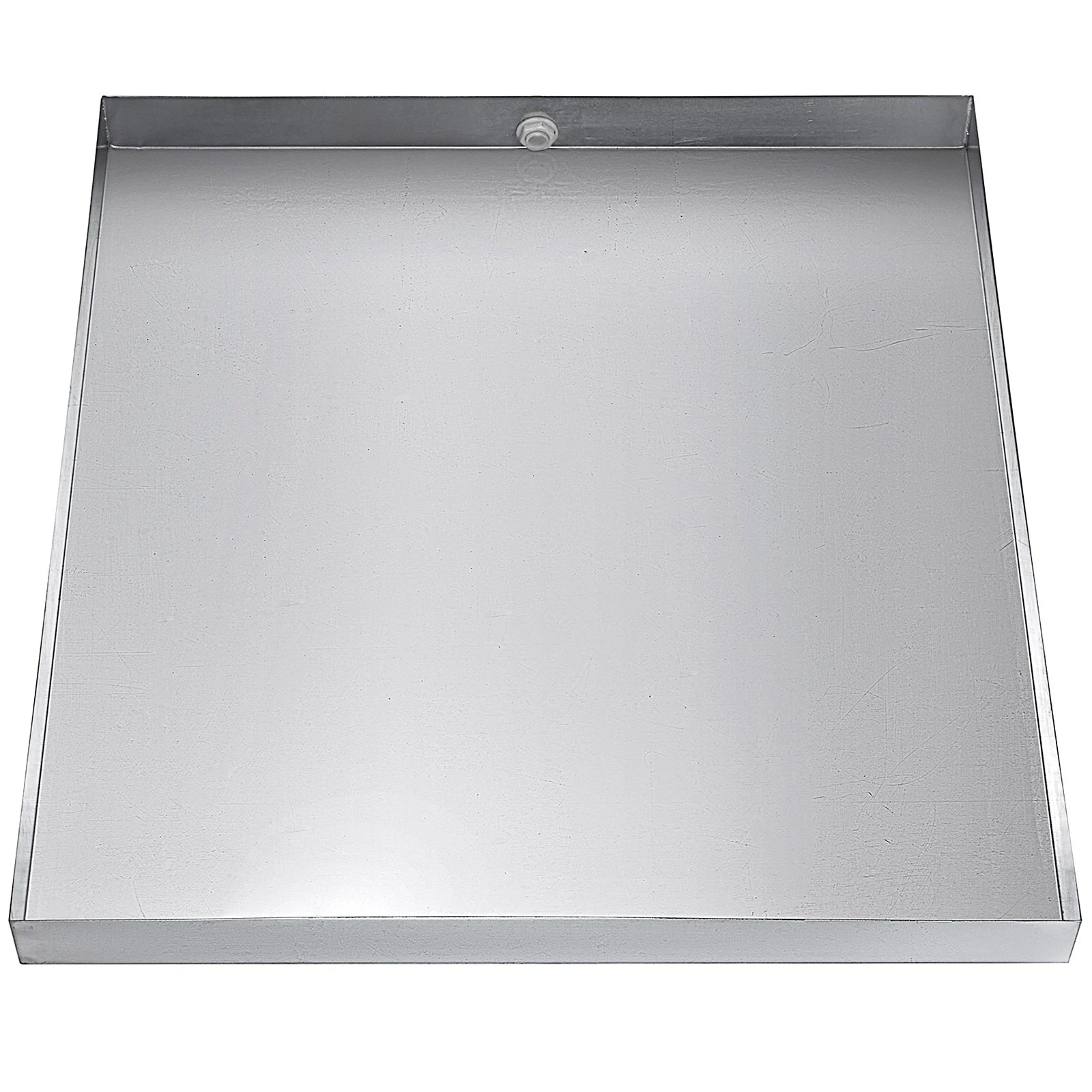 VEVOR Bandeja para lavadora de 32 x 32 x 2,5 pulgadas, 18 GA de espesor, acero inoxidable 304, bandeja de goteo para lavadora compacta y resistente con orificio de drenaje y adaptador de manguera
