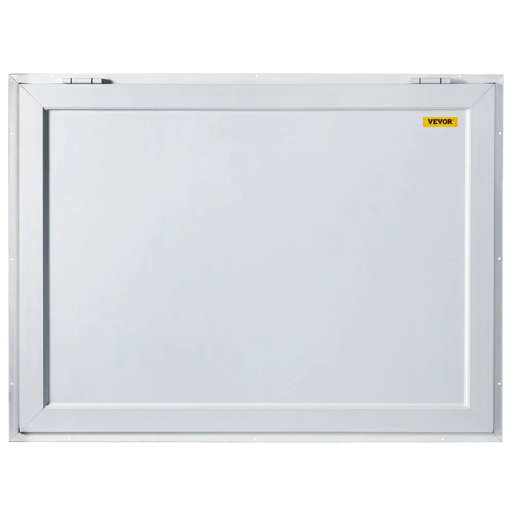 Ventana de concesión VEVOR de 122 x 91 cm, de aleación de aluminio, para servicio de food trucks, con 4 ventanas corredizas horizontales, puerta con toldo y gancho de arrastre. Ideal para food trucks y remolques de concesión.