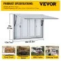 Ventana de concesión VEVOR de 122 x 91 cm, de aleación de aluminio, para servicio de food trucks, con 4 ventanas corredizas horizontales, puerta con toldo y gancho de arrastre. Ideal para food trucks y remolques de concesión.
