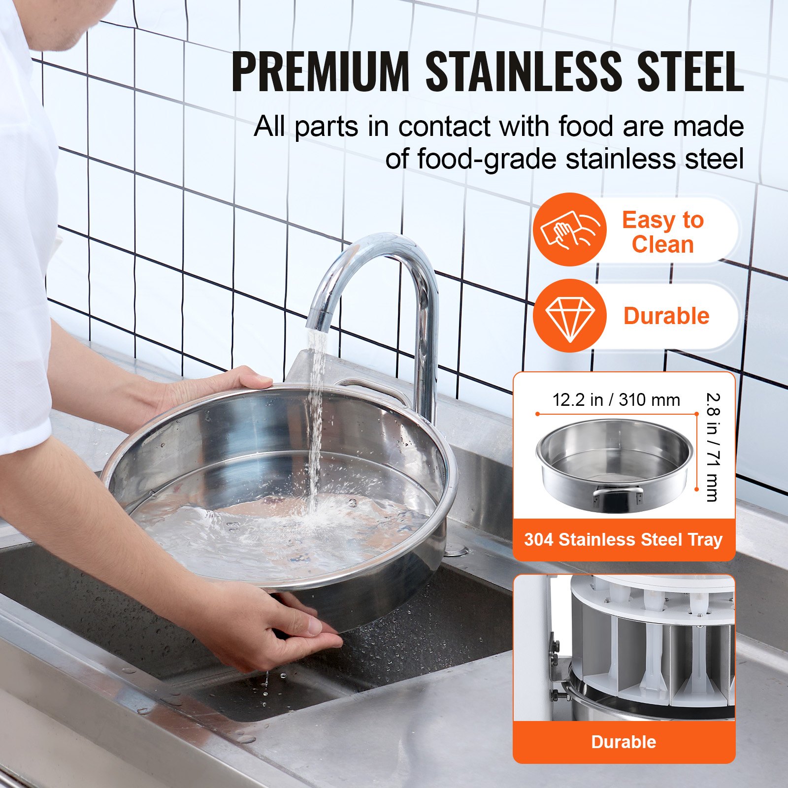 VEVOR Máquina Divisor de Masa Manual 40 Piezas Cortador de Masa de Prensa Manual Vertical 30-150 g con Bandeja y Hoja de Acero Inoxidable Máquina para Hacer Pan para Panadería, Restaurante