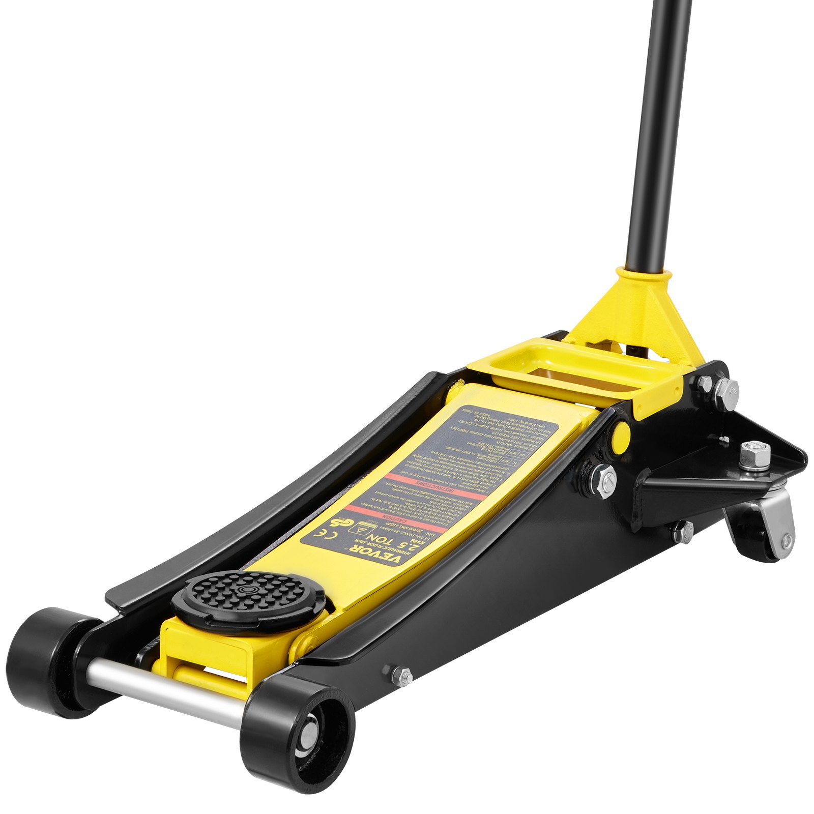 VEVOR Gato de Piso, Gato de Piso de Perfil Bajo de 2.5 toneladas, Gato de Piso de Carreras de Acero de Alta Resistencia con Bomba de elevación rápida de Pistones Dobles, Rango de elevación del Gato de Piso 3.64"-19.49