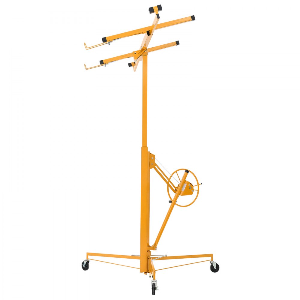 Elevador de paneles de yeso VEVOR de 11 pies, elevador de paneles de yeso de alta resistencia de 150 libras con brazo telescópico ajustable, ruedas bloqueables, herramientas de elevación de paneles de yeso, ideal para instalación en techos y paredes (amarillo)
