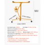 Elevador de paneles de yeso VEVOR de 11 pies, elevador de paneles de yeso de alta resistencia de 150 libras con brazo telescópico ajustable, ruedas bloqueables, herramientas de elevación de paneles de yeso, ideal para instalación en techos y paredes (amarillo)