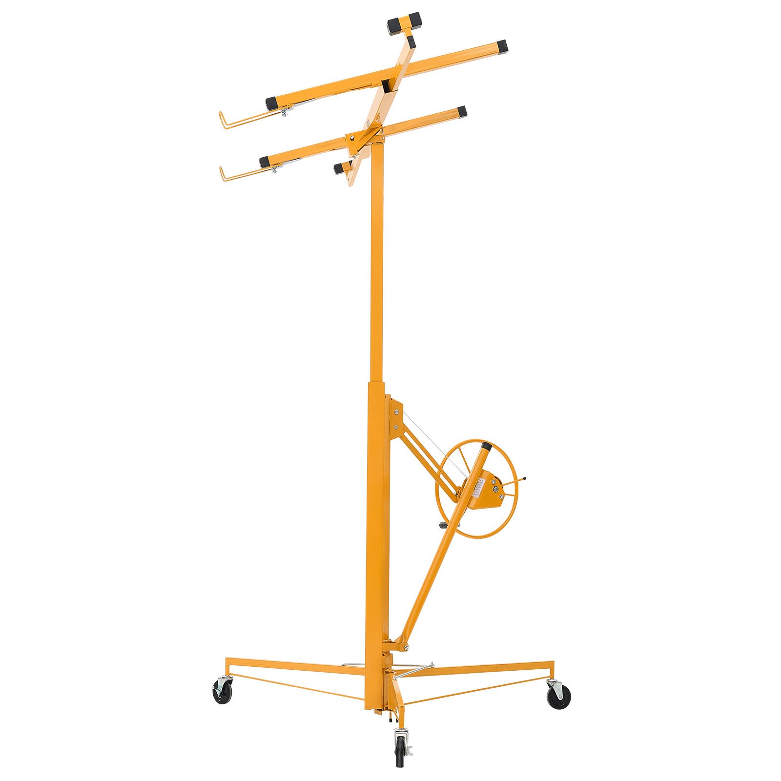 Elevador de paneles de yeso VEVOR de 11 pies, elevador de paneles de yeso de alta resistencia de 150 libras con brazo telescópico ajustable, ruedas bloqueables, herramientas de elevación de paneles de yeso, ideal para instalación en techos y paredes (amarillo)
