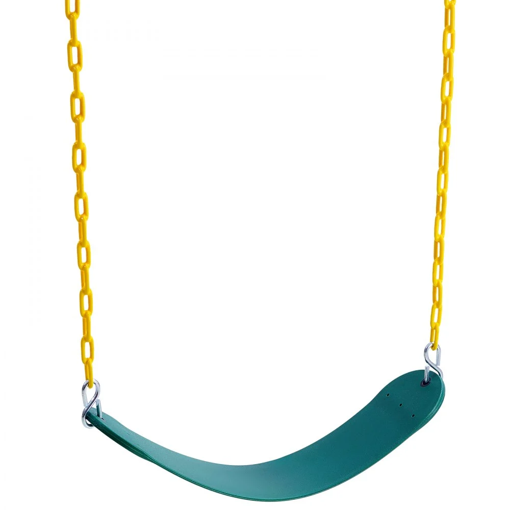 VEVOR - Juego de 2 asientos de columpio con cadenas revestidas de 167 cm y mosquetones, soporta hasta 136 kg. Repuesto para columpios de exterior. Accesorios para columpios infantiles. Para uso en exteriores e interiores. Verde.