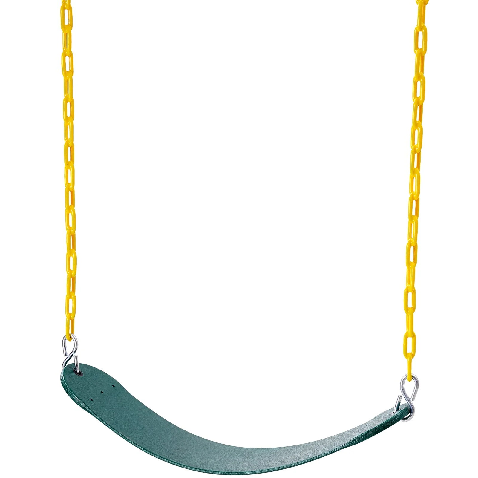 VEVOR - Juego de 2 asientos de columpio con cadenas revestidas de 167 cm y mosquetones, soporta hasta 136 kg. Repuesto para columpios de exterior. Accesorios para columpios infantiles. Para uso en exteriores e interiores. Verde.