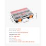 VEVOR - Organizador de piezas pequeñas (paquete de 3), 21 compartimentos, caja organizadora de herramientas con divisores extraíbles, caja de almacenamiento de hardware de PP de alta calidad con pestillo de seguridad y asa portátil para tuercas, pernos, tornillos y clavos.