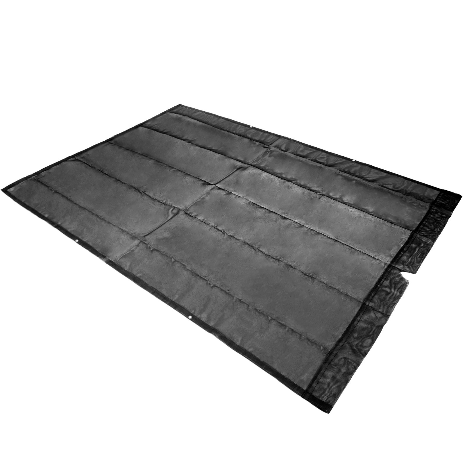 VEVOR - Lona de malla para camión volquete (7,6 x 18 pies), color negro, con ojales, resistente, con abertura de bolsillo de 6 pies y toldo, revestida de PVC para remolque, para cubierta de caja de camión