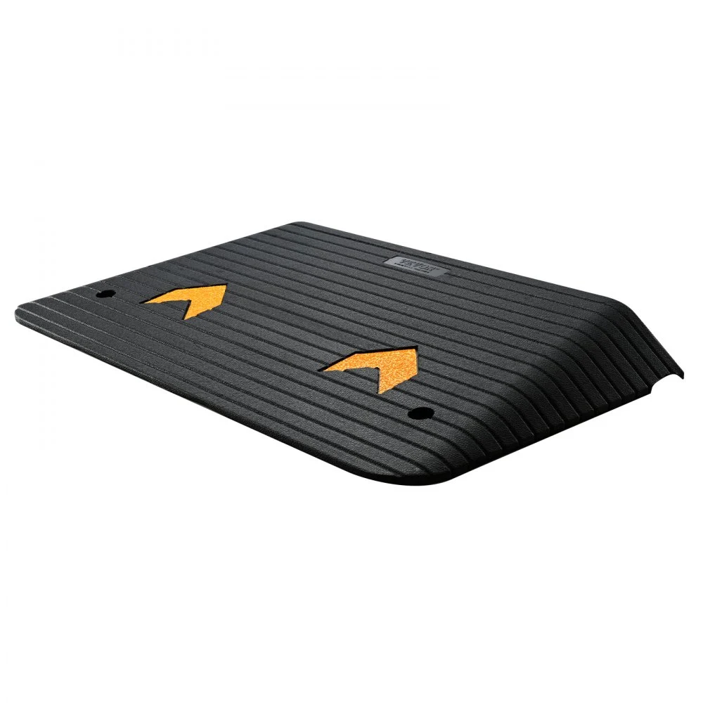 VEVOR Upgraded Rubber Threshold Ramp, 3.5" Rise Door Ramp with 1 Channel, Natural Rubber Car Ramp with Non-Slip Textured Surface, 33069 lbs Load Capacity Curb Ramp for Wheelchair and Scooter