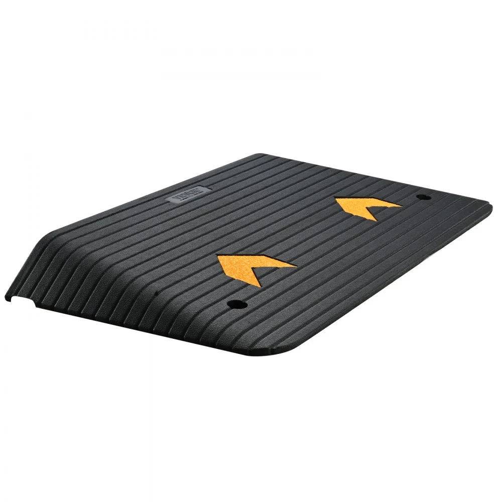 VEVOR Upgraded Rubber Threshold Ramp, 3.5" Rise Door Ramp with 1 Channel, Natural Rubber Car Ramp with Non-Slip Textured Surface, 33069 lbs Load Capacity Curb Ramp for Wheelchair and Scooter