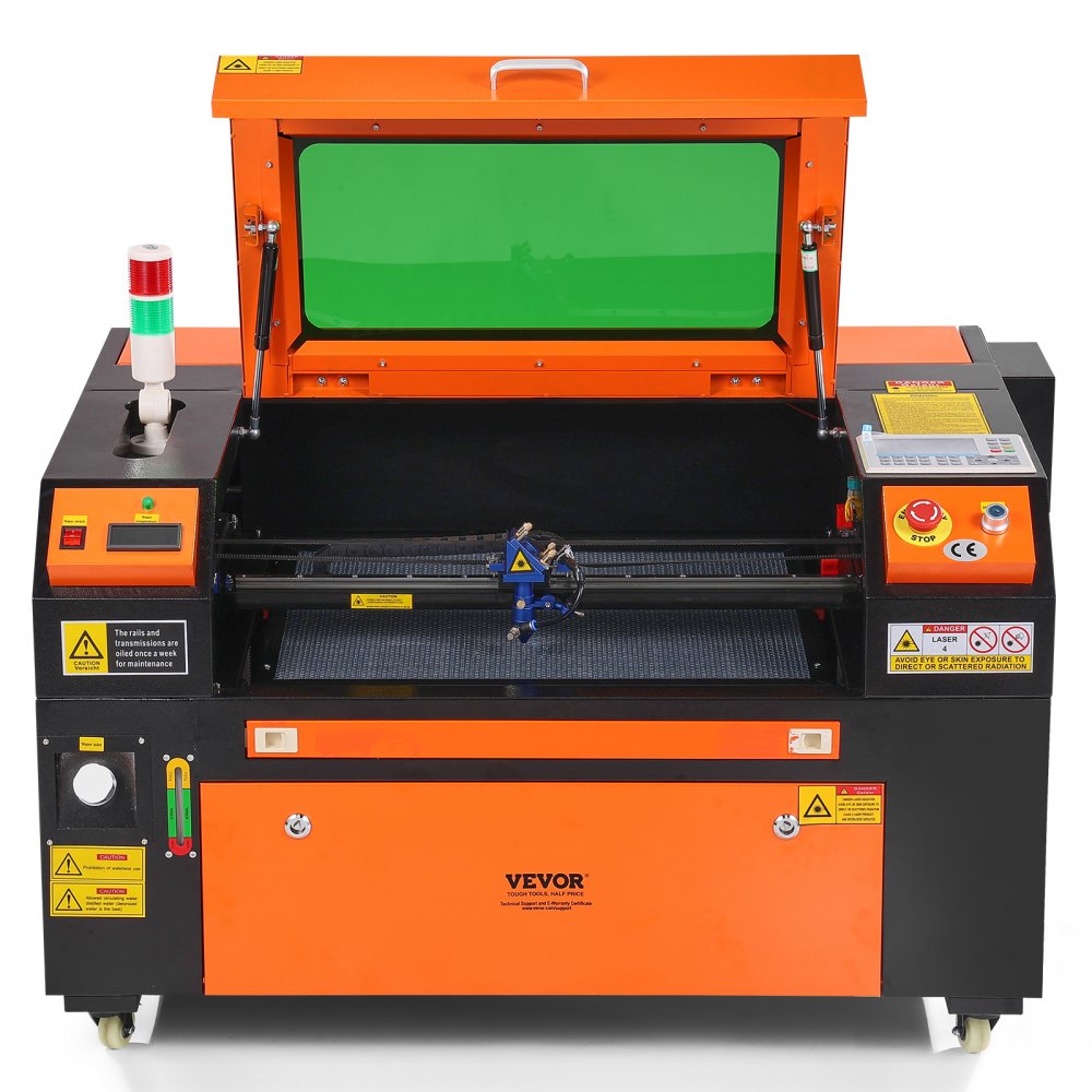 VEVOR 60W CO2 Laser Engraver, 16 x 24 in, 19.7 IPS Laser Cutter Machine with 2-Way Pass Air Assist, Compatible with LightBurn, CorelDRAW, AutoCAD, Windows, Mac OS, Linux, for Wood Acrylic Fabric More