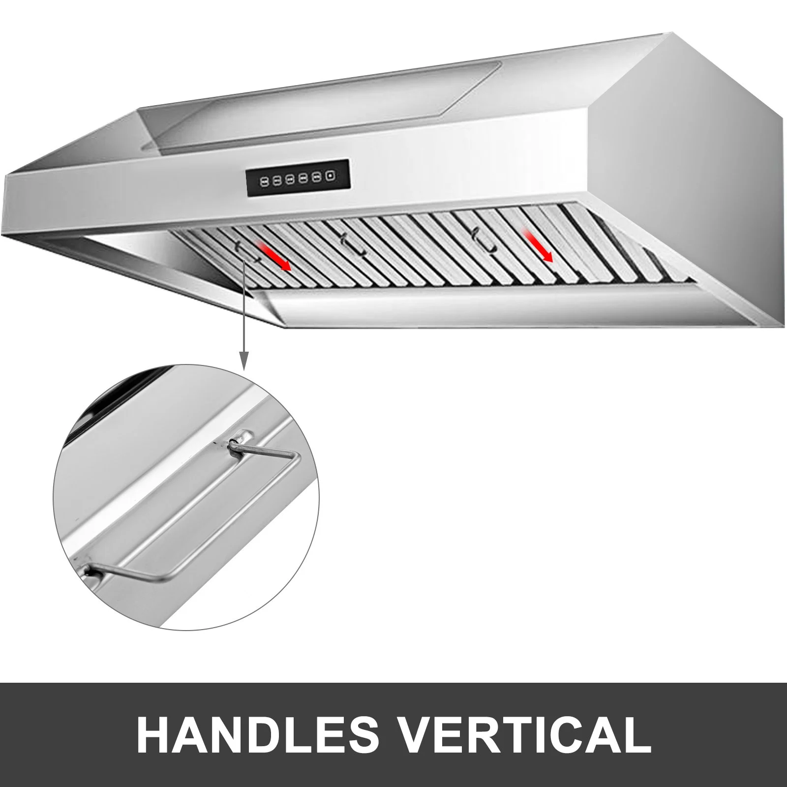 6Pcs/Set 430 Stainless Steel Range Hood Filter With 5 Grooves Baffle Grease Filter 20 x 16 Inch For Commercial Kitchen
