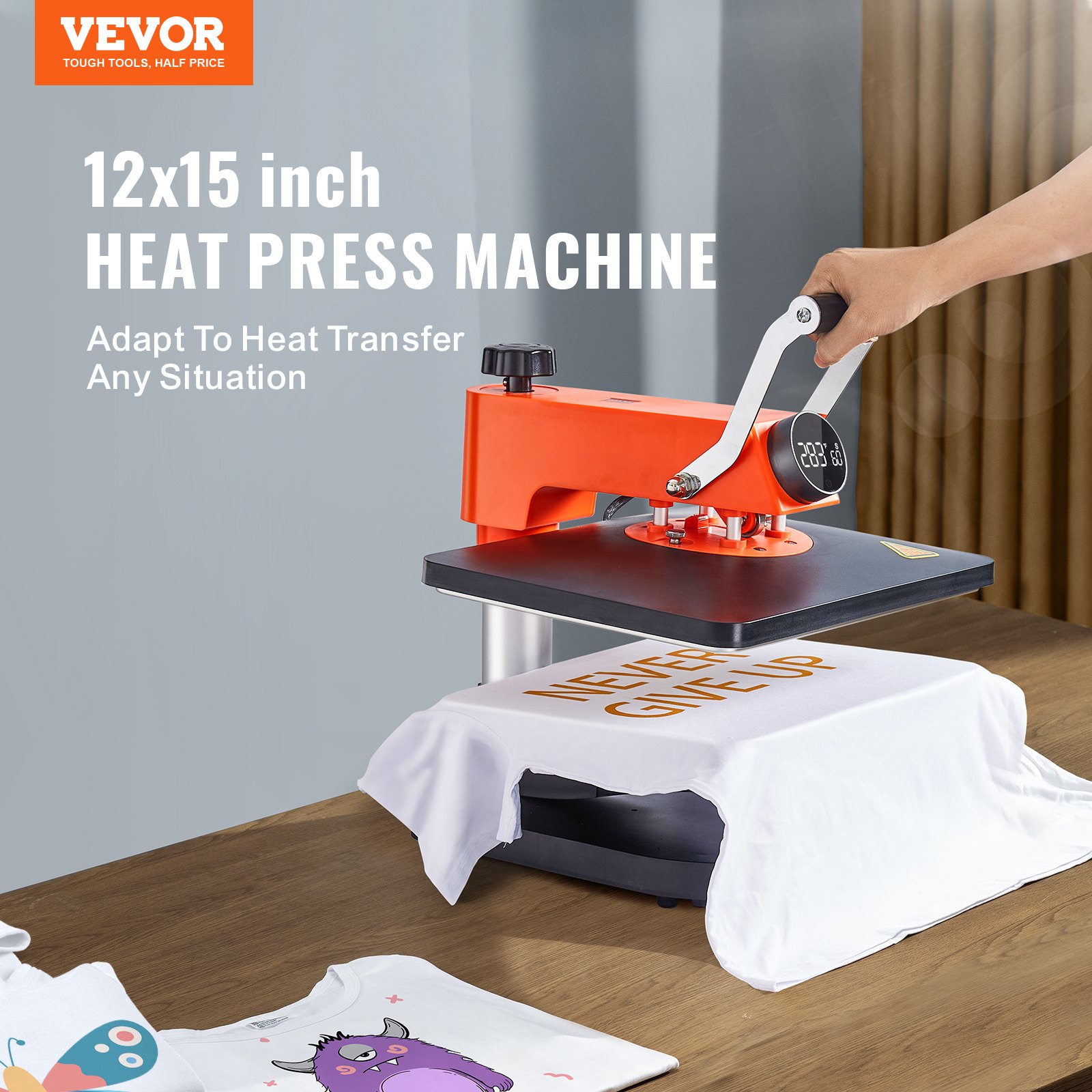 VEVOR Máquina de prensa de calor – Máquina de sublimación de prensa de calor 6 en 1 para camisetas/sombreros/tazas/proyectos de transferencia de calor, prensa de calor multifunción de 12 x 15 con 360° probado según los estándares