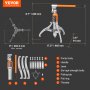Extractor hidráulico de engranajes VEVOR, capacidad máxima de 5 toneladas, separador de cojinetes de rueda, extractor de 2 o 3 mordazas, vertical y horizontal, extractor hidráulico de 8" con estuche para extraer cubos.