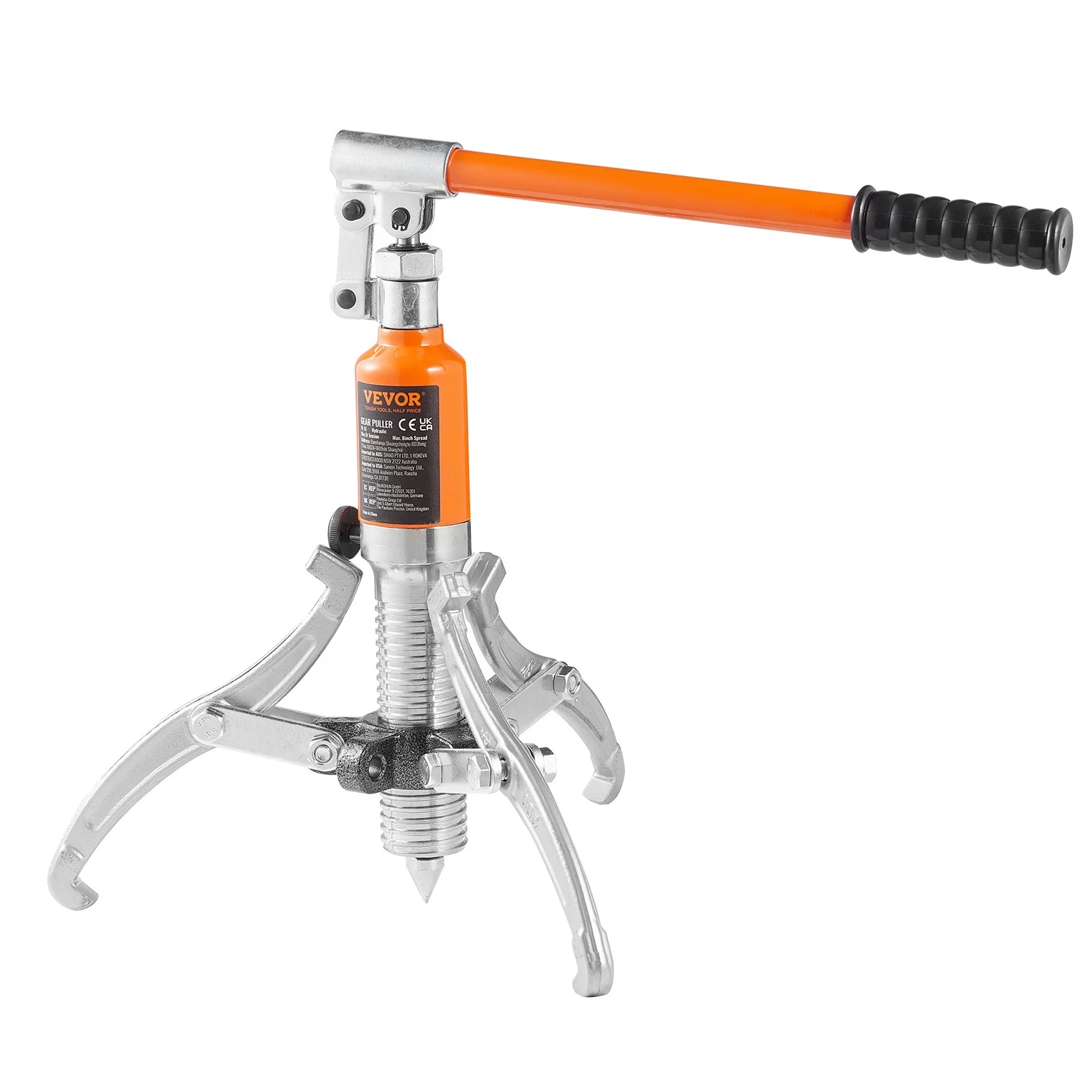 Extractor hidráulico de engranajes VEVOR, capacidad máxima de 5 toneladas, separador de cojinetes de rueda, extractor de 2 o 3 mordazas, vertical y horizontal, extractor hidráulico de 8" con estuche para extraer cubos.