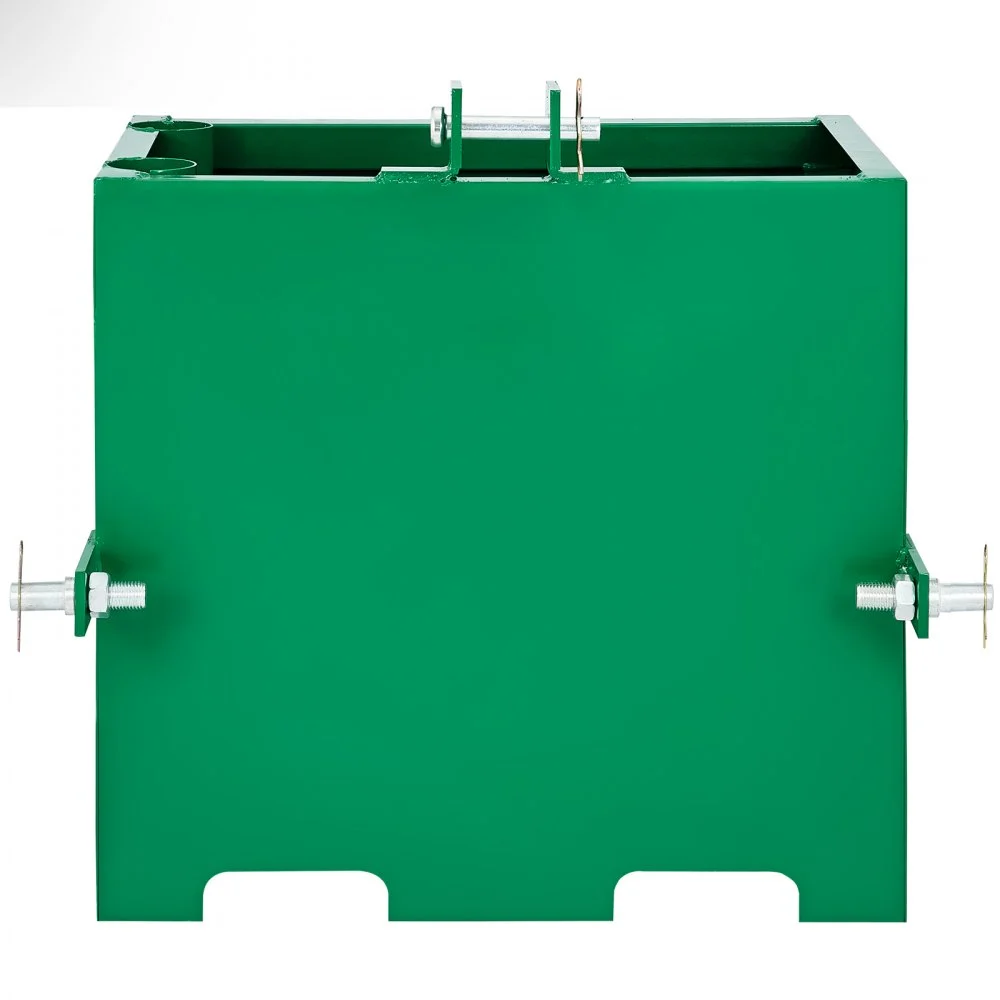 Caja de lastre de 3 puntos VEVOR, capacidad de 800 lb, receptor de enganche estándar de 2 pulgadas, caja de lastre para tractor con volumen de 5 pies cúbicos, acero resistente, compatible con accesorios de tractor de categoría 1, color verde