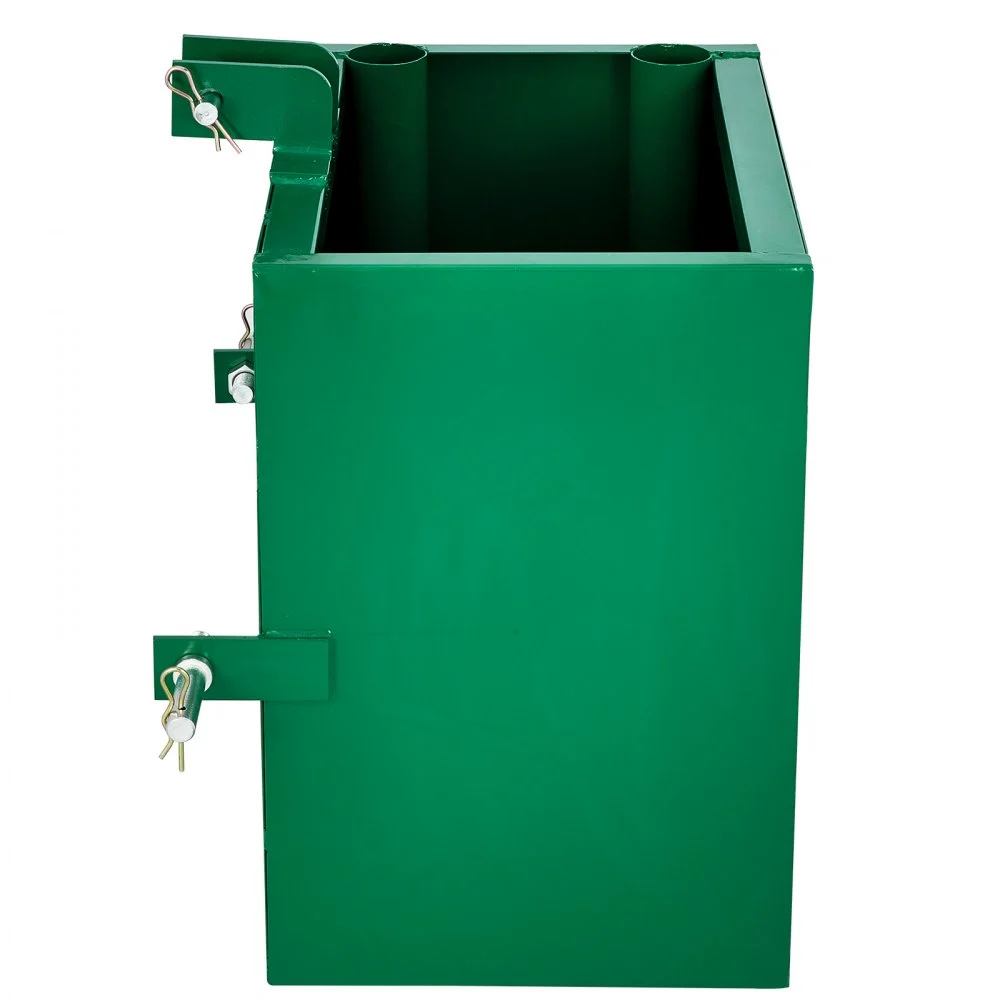 Caja de lastre de 3 puntos VEVOR, capacidad de 800 lb, receptor de enganche estándar de 2 pulgadas, caja de lastre para tractor con volumen de 5 pies cúbicos, acero resistente, compatible con accesorios de tractor de categoría 1, color verde