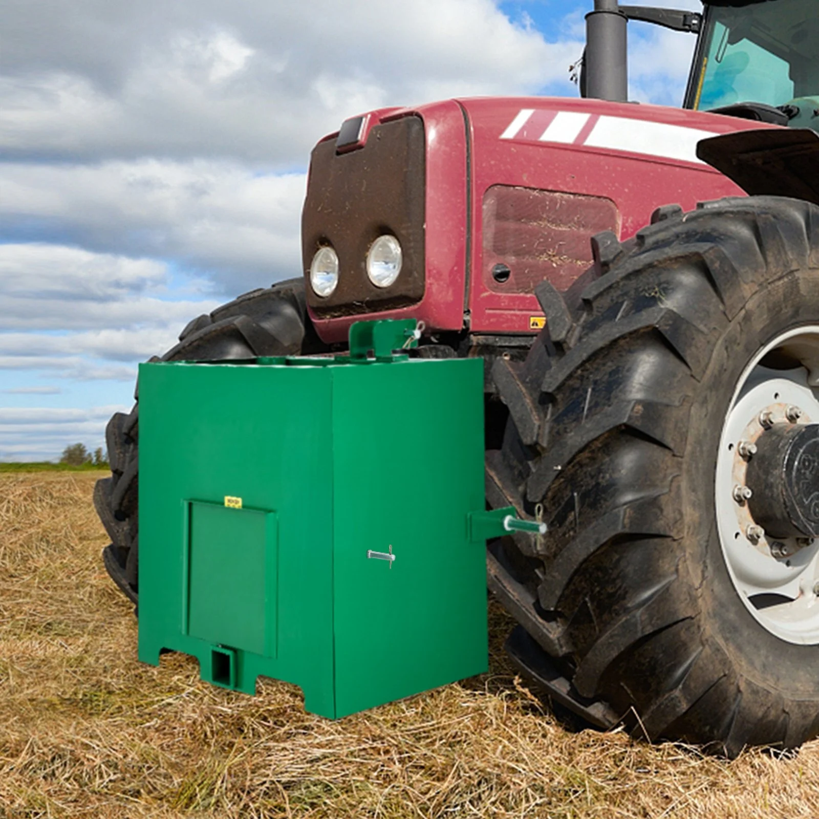 Caja de lastre de 3 puntos VEVOR, capacidad de 800 lb, receptor de enganche estándar de 2 pulgadas, caja de lastre para tractor con volumen de 5 pies cúbicos, acero resistente, compatible con accesorios de tractor de categoría 1, color verde