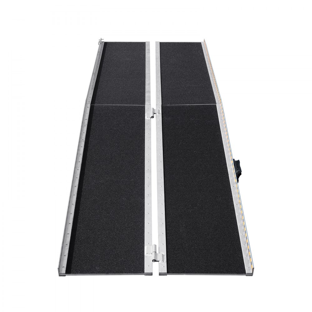VEVOR Portable Wheelchair Ramp, 8 ft 800 lbs Capacity, Non-Slip Aluminum Folding Threshold Ramp, Foldable Mobility Scooter Ramp Wheel Chair Ramp, Handicap Ramp for Home Steps, Stairs, Doorways, Curbs