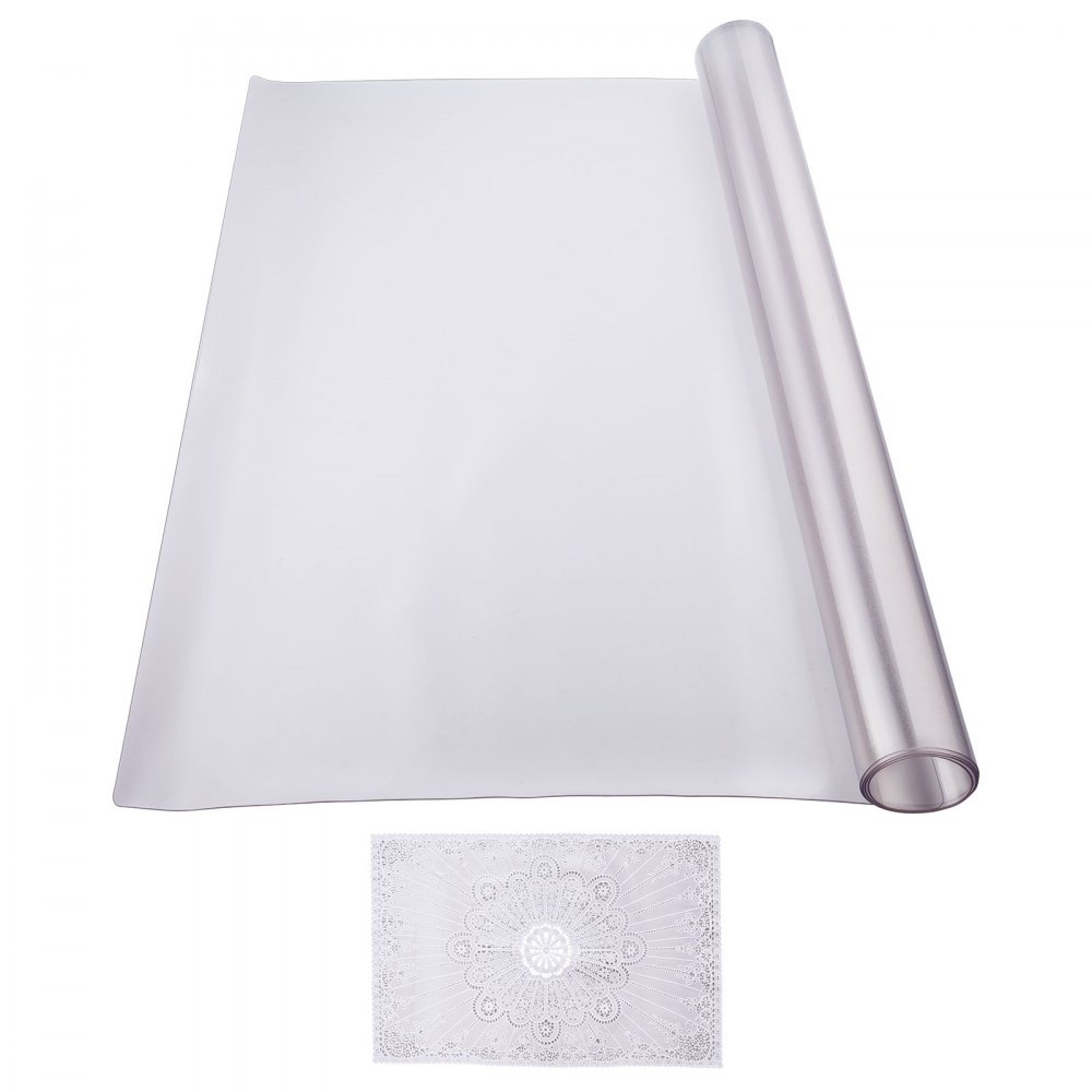 VEVOR - Mantel de plástico esmerilado de 91 x 152 cm (1,5 mm de grosor), rectangular, de PVC, impermeable y fácil de limpiar, para oficina, tocador, comedor, mesa de noche