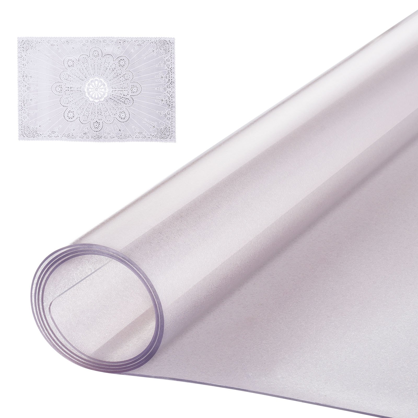 VEVOR - Mantel de plástico esmerilado de 91 x 152 cm (1,5 mm de grosor), rectangular, de PVC, impermeable y fácil de limpiar, para oficina, tocador, comedor, mesa de noche