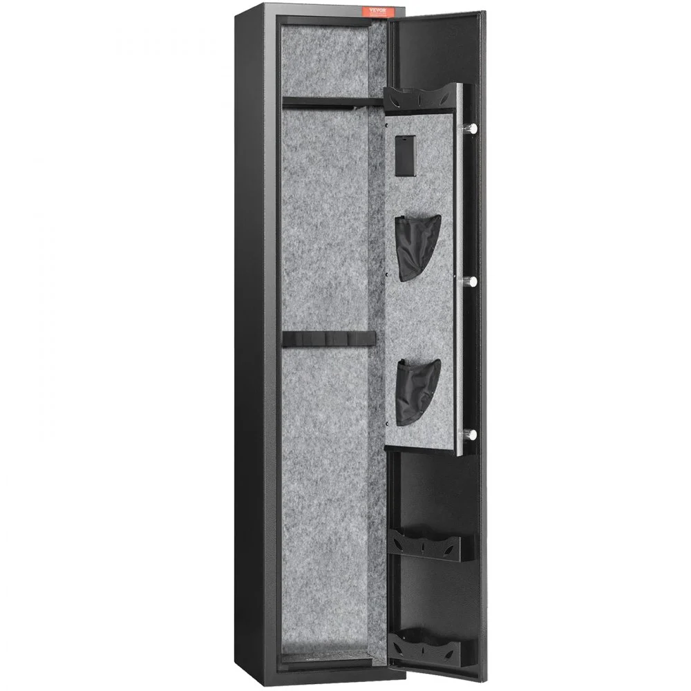 VEVOR 5 Rifles Gun Safe, Rifle Safe with Fingerprint Lock, Quick Access Gun Storage Cabinet for Shotguns with Removable Shelf, Pistol Rack, Ammo Storage Box for Home Long Gun and Pistols