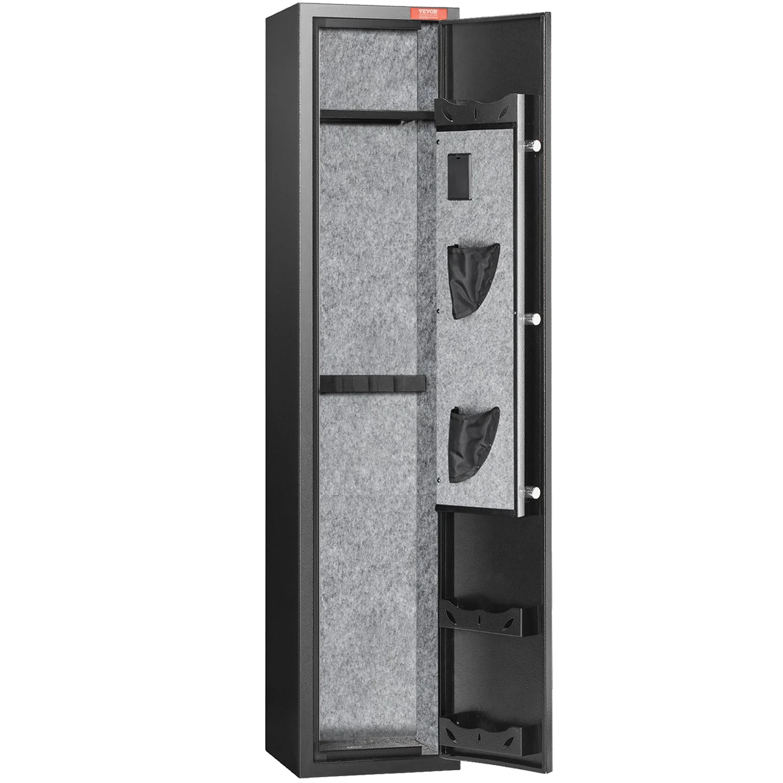 VEVOR 5 Rifles Gun Safe, Rifle Safe with Fingerprint Lock, Quick Access Gun Storage Cabinet for Shotguns with Removable Shelf, Pistol Rack, Ammo Storage Box for Home Long Gun and Pistols
