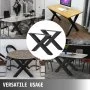 VEVOR - Juego de 2 patas de acero para mesa de comedor (71,1 cm de alto y 76,2 cm de ancho), resistentes, con sección cuadrada de 8 cm y marco en X, 71,1 cm x 76,2 cm x 8 cm, color negro, estilo industrial rústico.