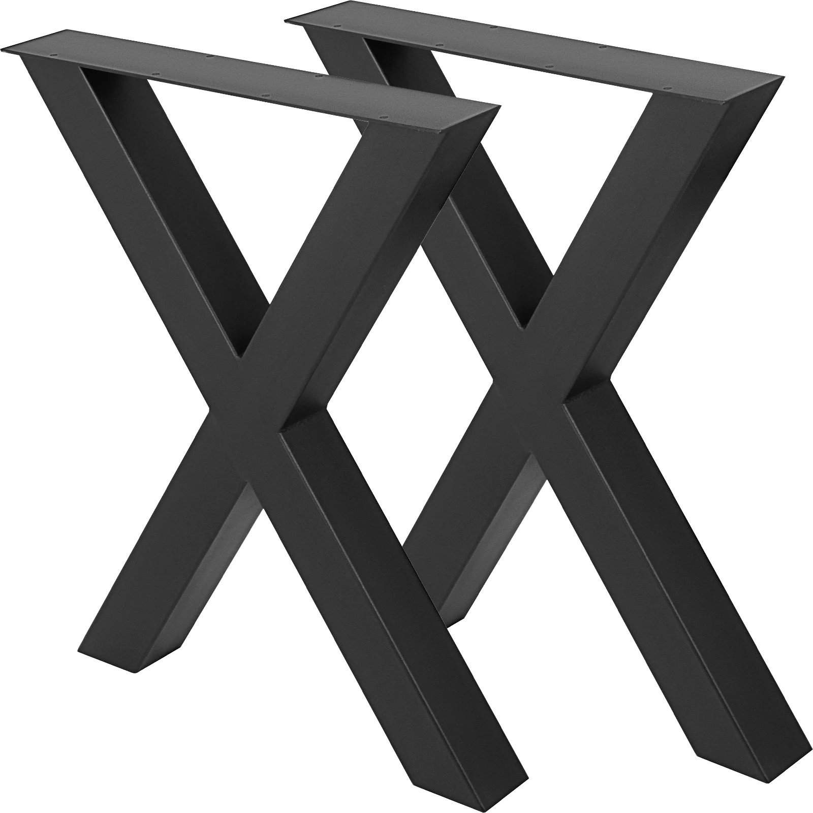 VEVOR - Juego de 2 patas de acero para mesa de comedor (71,1 cm de alto y 76,2 cm de ancho), resistentes, con sección cuadrada de 8 cm y marco en X, 71,1 cm x 76,2 cm x 8 cm, color negro, estilo industrial rústico.