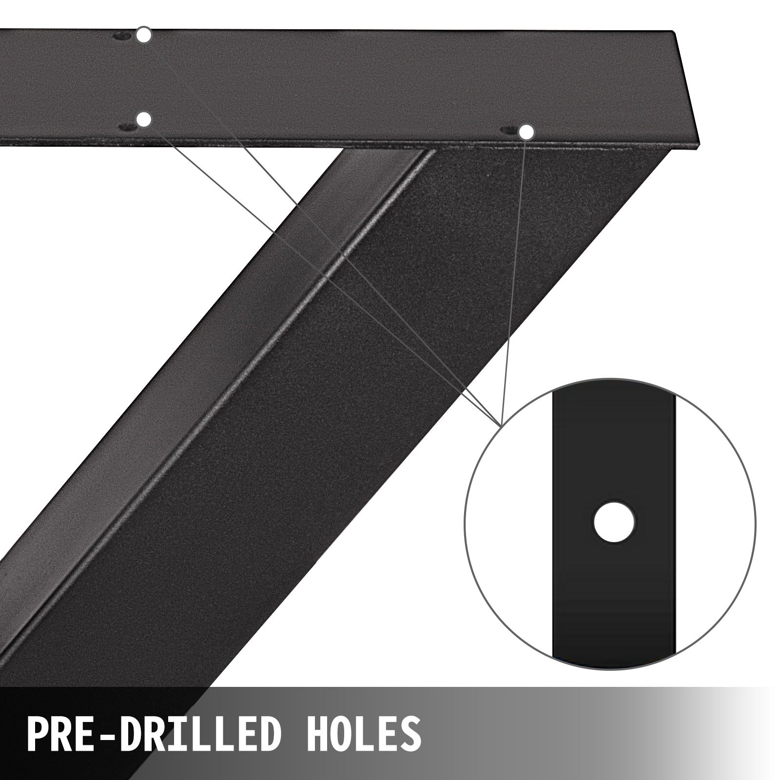 VEVOR - Juego de 2 patas de acero para mesa de comedor (71,1 cm de alto y 76,2 cm de ancho), resistentes, con sección cuadrada de 8 cm y marco en X, 71,1 cm x 76,2 cm x 8 cm, color negro, estilo industrial rústico.